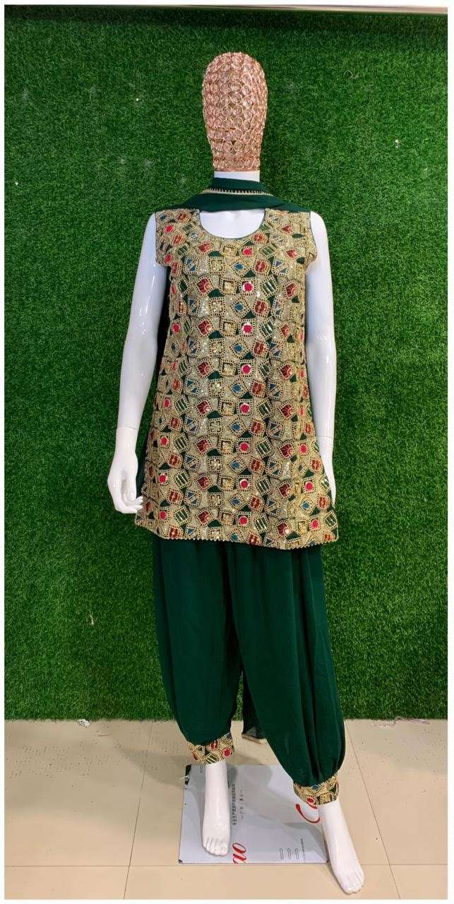 BEMITEX INDIA PRESENTS GEORGETTE FABRIC MIRROR WORK BASED DHOTI PANT STYLE HEAVY 3 PIECE OFFER COLLECTION WHOLESALE SHOP IN SURAT